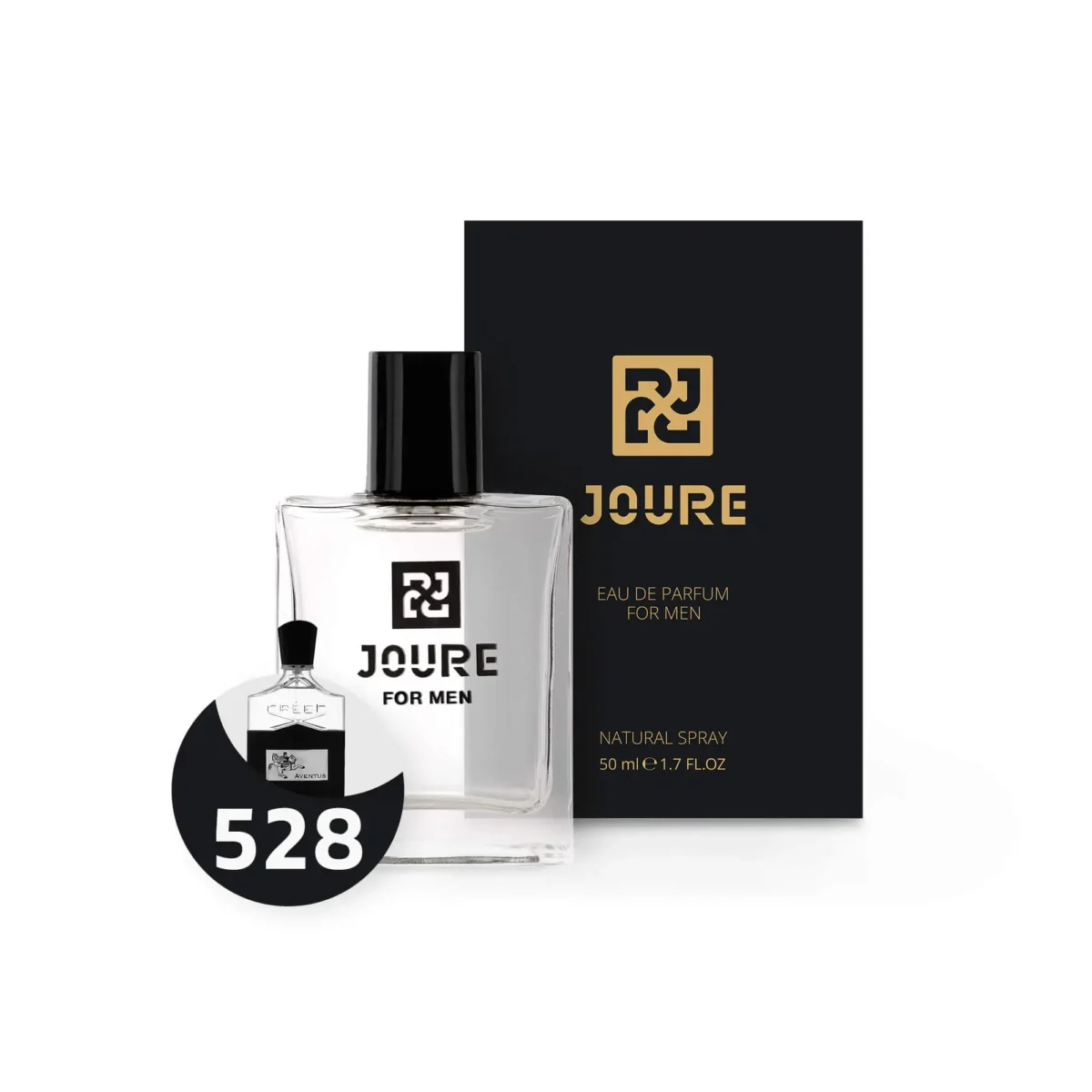 شیشه عطر کرید اونتوس ژوور با لوگوی طلایی و جعبه مشکی